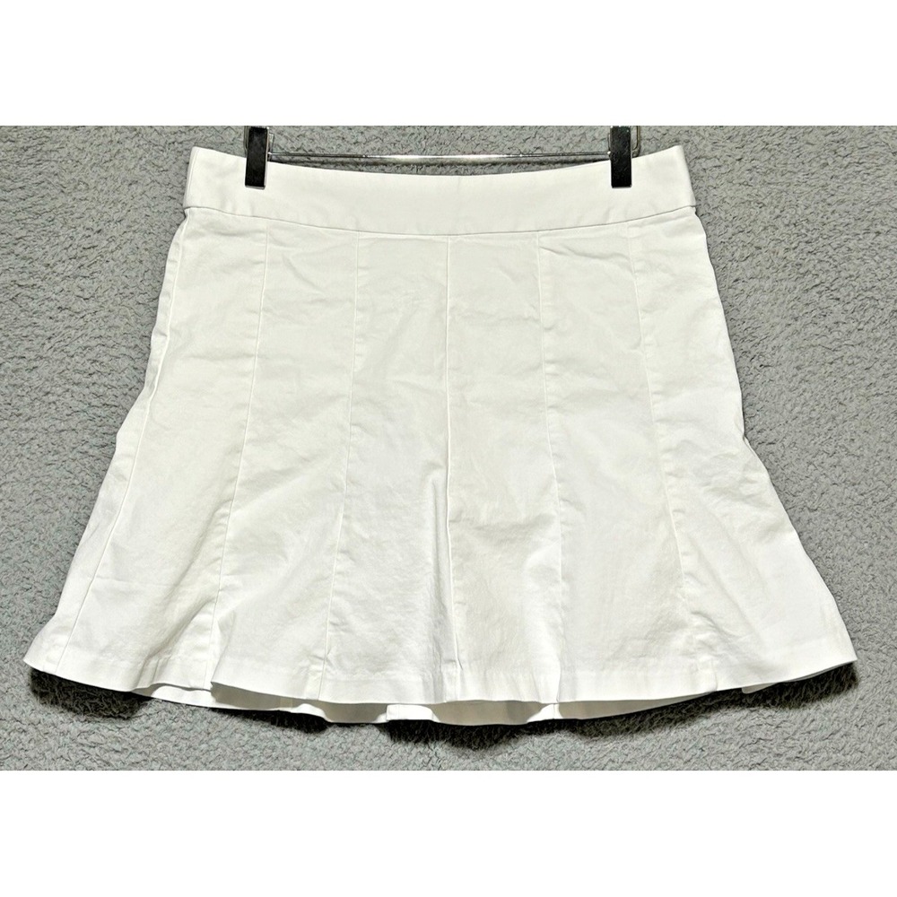 Banana Republic White Pleated Mini Skirt Lined Sz 10 Tennis Preppy Country Club